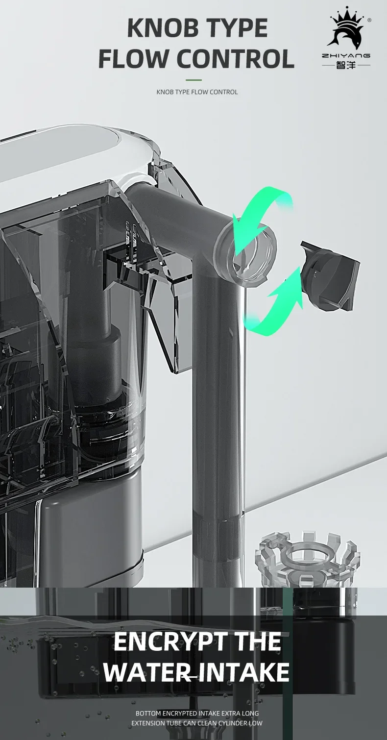 External Filter for Fish Tank Aquarium Waterfall Filter Pump Hanging Fish Tank Filter with Degreasing Membrane Wall-Mounted