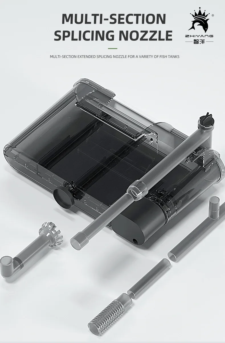 External Filter for Fish Tank Aquarium Waterfall Filter Pump Hanging Fish Tank Filter with Degreasing Membrane Wall-Mounted