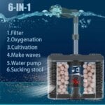 6-IN-1 Aquarium Submersible Internal Filter USB Electric Fish Tank Filter Water Filtration Bio-Sponge Fish Manure Cleaning Tools - Image 2