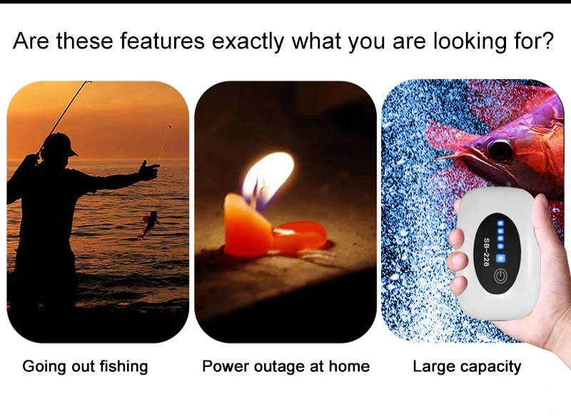 SOBO Aquarium Fish Tank Oxygen Air Pump Compressor Charging Silent USB with Battery Portable Fishing Oxygenator 6000mA Outdoor SOBO Aquarium Fish Tank Oxygen Air Pump Compressor Charging Silent USB with Battery Portable Fishing Oxygenator 6000mA Outdoor