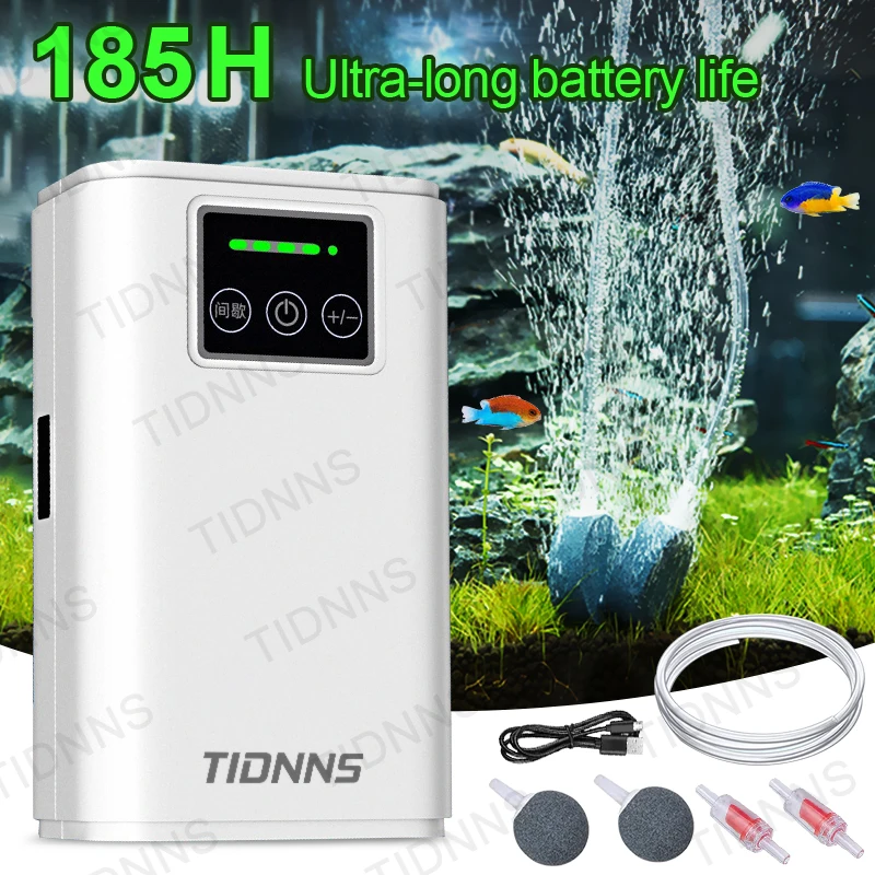 91987-kvwt6i.jpg Aquarium Fish Tank Oxygen Pump Charging Dual-Purpose Air Pump Usb Lithium Battery Household Portable Fishing Mute 6000mA Outdoor - Image 1