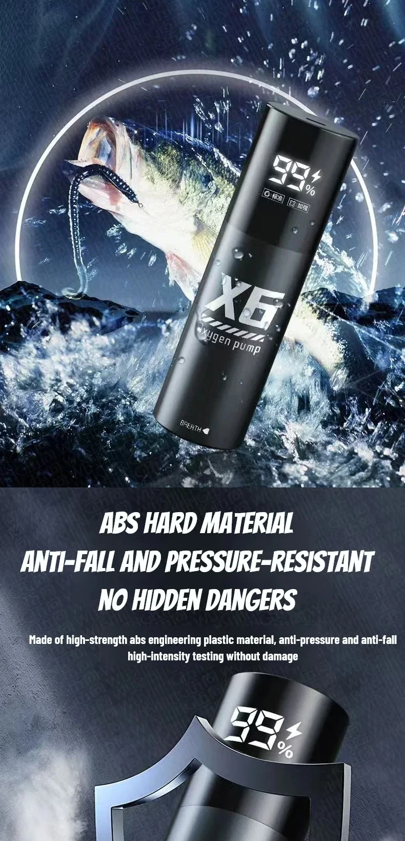 Aquarium Fish Tank Oxygen Pump Charging Dual-Purpose Air Pump Usb Lithium Battery Household Portable Fishing Mute 2400ma Outdoor