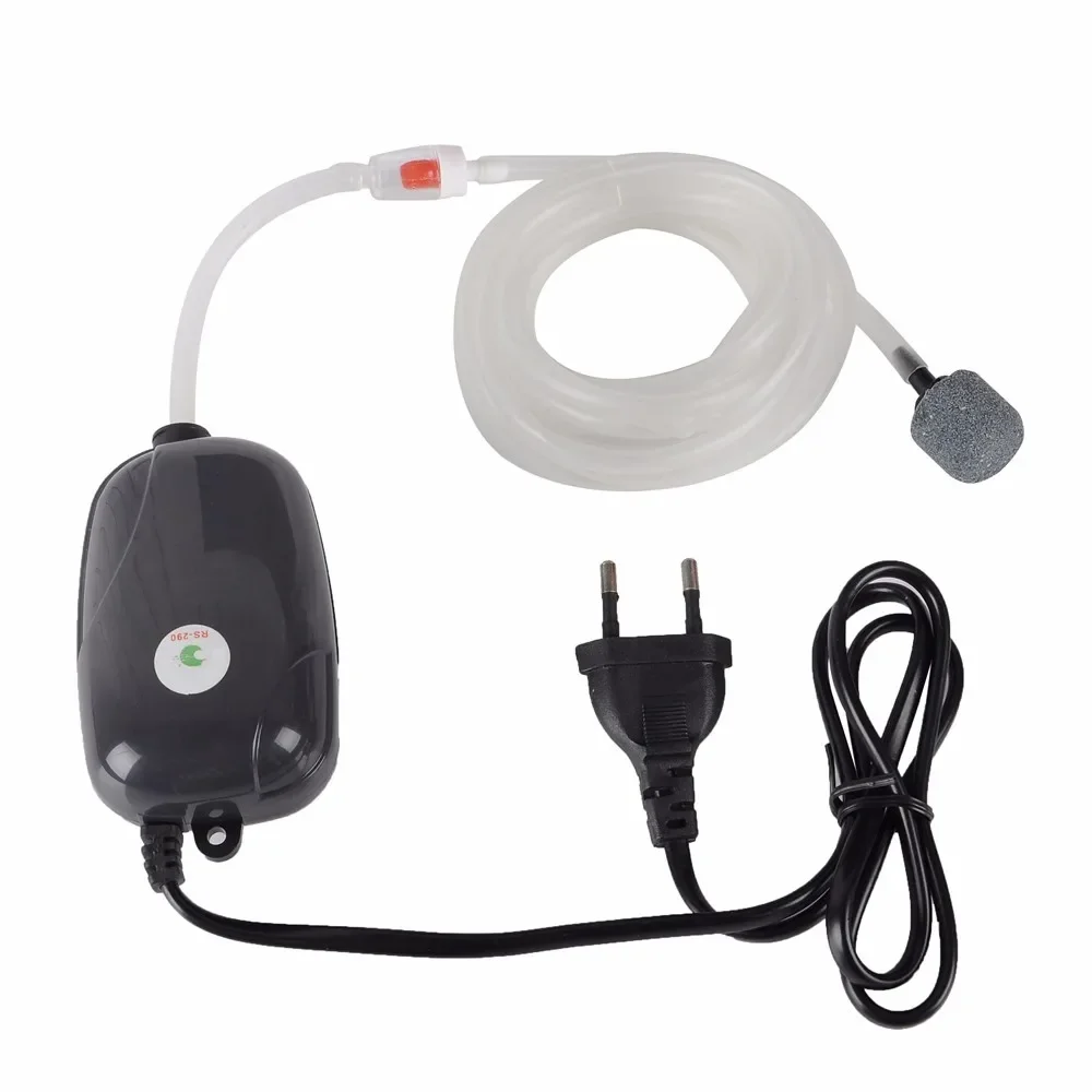 Aquarium Air Pump Fish Tank Mini Compressor Single Double Outlet with Check Valve Tube Aquatic Accessories 220V 3W 5W