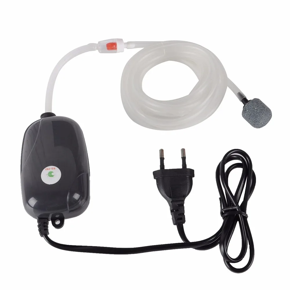 Aquarium Air Pump Fish Tank Mini Compressor Single Double Outlet with Check Valve Tube Aquatic Accessories 220V 3W 5W