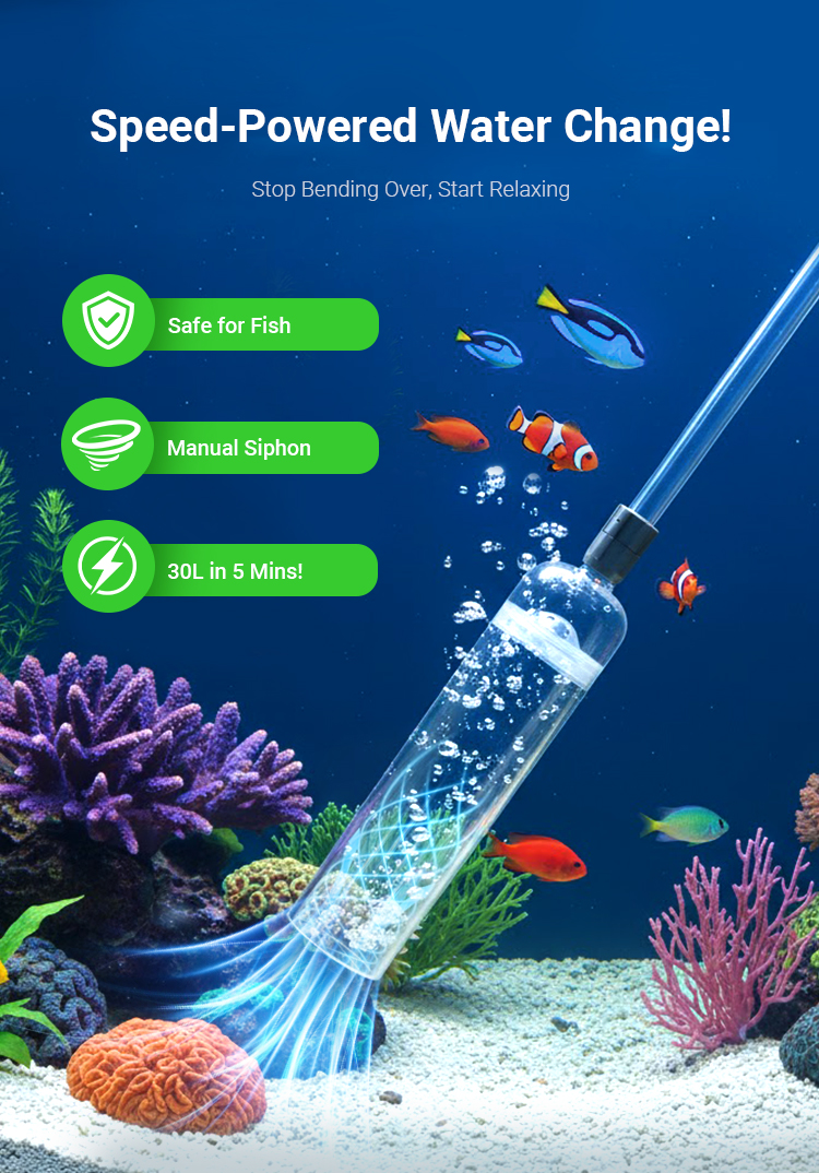 Aquarium Vacuum Cleaner Siphon Pump Gravel Filter & Flow Control Manual Aquarium Water Changer Fish Tank Air Pump Cleaning Tools Aquarium Vacuum Cleaner Siphon Pump Gravel Filter & Flow Control Manual Aquarium Water Changer Fish Tank Air Pump Cleaning Tools