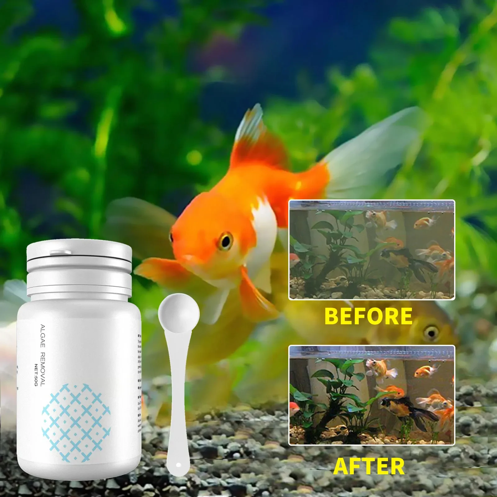 93324-alrqds.jpg Fish Tank Cleaning Algae Tablets Tank Moss Odor Remover Water Purify Aquarium Algaecide Control Cleaning Algae Repellent Agent - Image 1