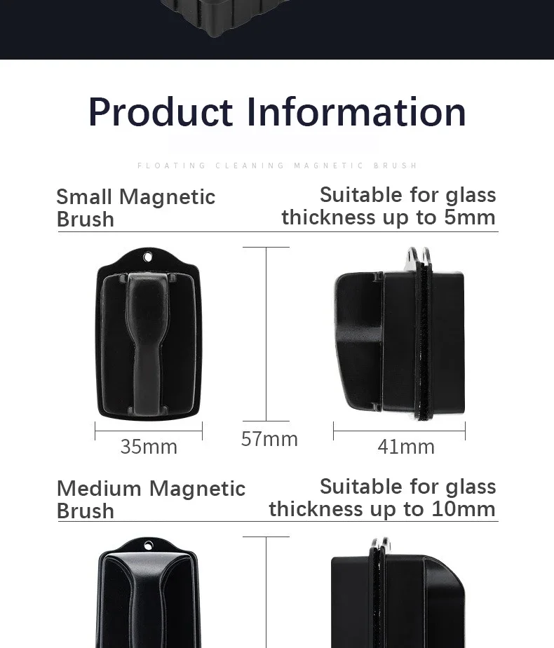 New Magnetic Brush Cleaning Tool Strong Suction Glazing Scrub Easy To Cleaning Double Sided Fish Tank Aquarium Tank Scrubber New Magnetic Brush Cleaning Tool Strong Suction Glazing Scrub Easy To Cleaning Double Sided Fish Tank Aquarium Tank Scrubber