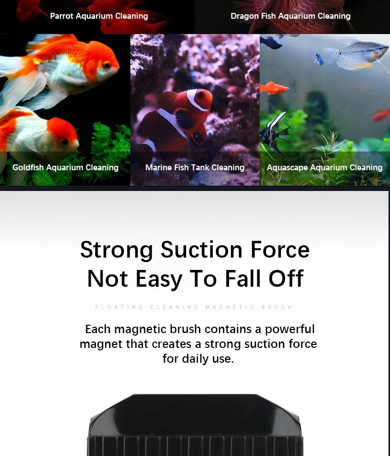 New Magnetic Brush Cleaning Tool Strong Suction Glazing Scrub Easy To Cleaning Double Sided Fish Tank Aquarium Tank Scrubber New Magnetic Brush Cleaning Tool Strong Suction Glazing Scrub Easy To Cleaning Double Sided Fish Tank Aquarium Tank Scrubber