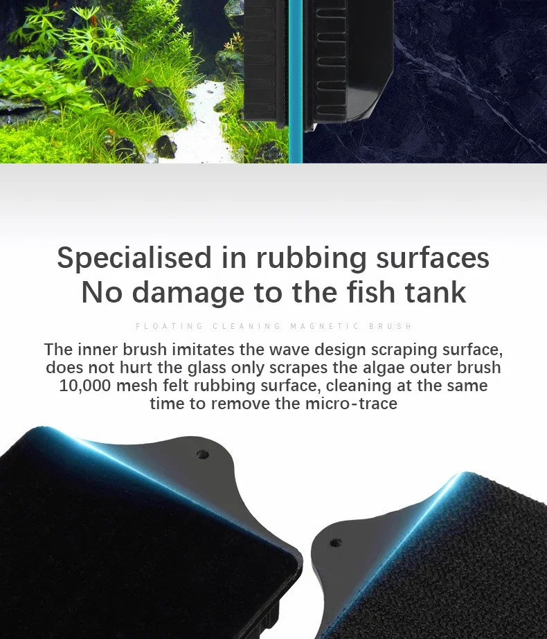 New Magnetic Brush Cleaning Tool Strong Suction Glazing Scrub Easy To Cleaning Double Sided Fish Tank Aquarium Tank Scrubber New Magnetic Brush Cleaning Tool Strong Suction Glazing Scrub Easy To Cleaning Double Sided Fish Tank Aquarium Tank Scrubber