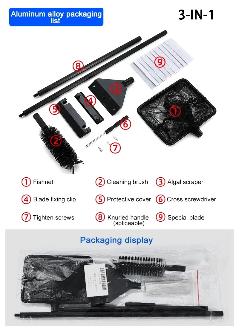 Aquarium flat sand algae removal dual-use glass Algae scraper stainless steel household cleaning to tools Fish tank accessories Aquarium flat sand algae removal dual-use glass Algae scraper stainless steel household cleaning to tools Fish tank accessories