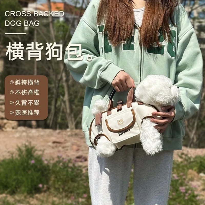 Portable and breathable pet backpacks for cats and dogs, suitable for outdoor use, with leash, can be carried by hand or slung