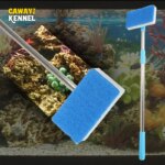 55-95cm Telescopic Handle 180° Adjust Cleaner Scrubber Aquarium Fish Tank Glass Window Algae Double-Sided Sponge Cleaning Brush