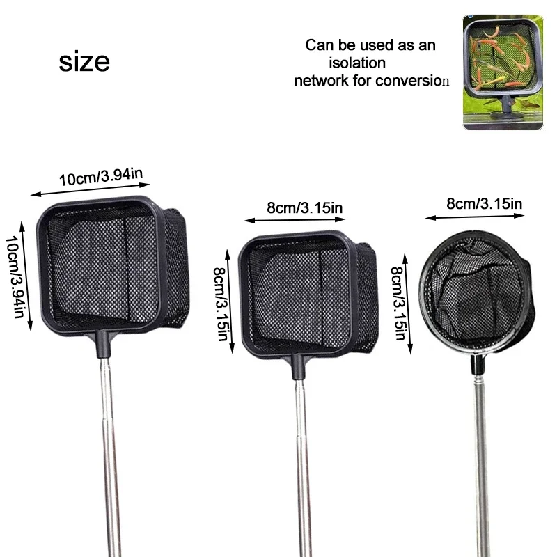 Aquarium Fish Tank Net with Suction Cup Extendable Handle Landing Net Isolation Net for Fish Tank Cleaning Tool Accessories Aquarium Fish Tank Net with Suction Cup Extendable Handle Landing Net Isolation Net for Fish Tank Cleaning Tool Accessories