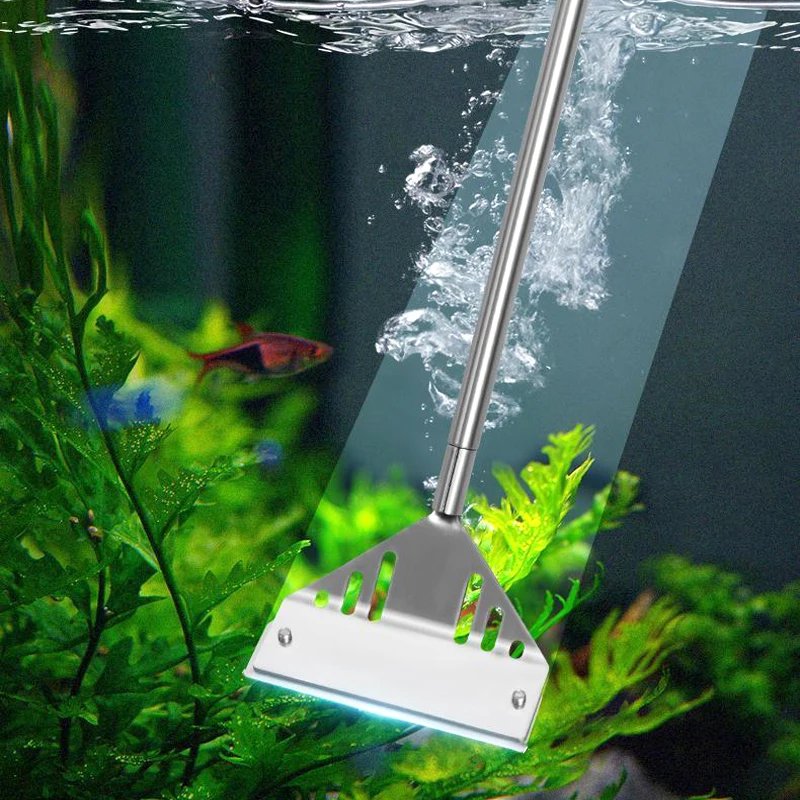 ZRDR Stainless Steel Aquarium Fish Tank Algae Scraper Blade Aquatic Water Live Plant Grass Cleaning Multi-Tool Cleaner Kit Set