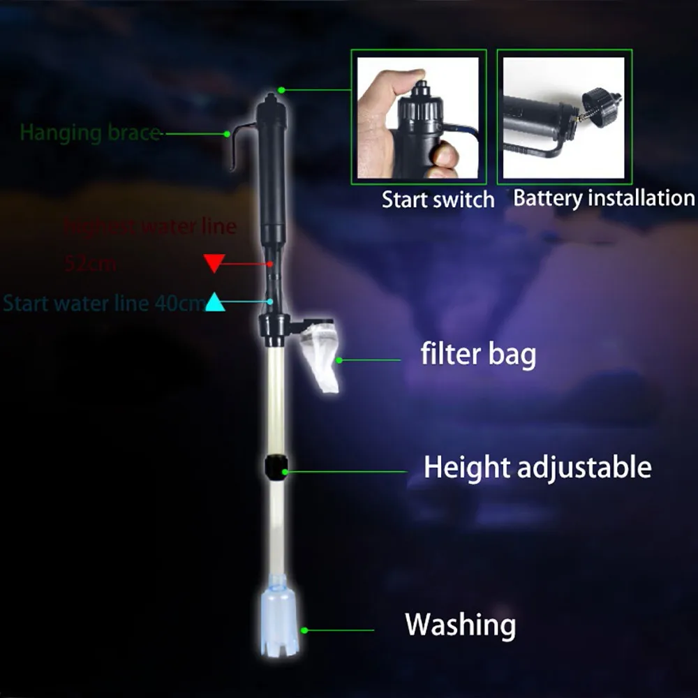 Aquarium Electric Cleaning Vacuum Water Filter Siphon Vacuum Cleaner Fish Tank Water Changer Gravel Cleaner Pump Water Filters Aquarium Electric Cleaning Vacuum Water Filter Siphon Vacuum Cleaner Fish Tank Water Changer Gravel Cleaner Pump Water Filters
