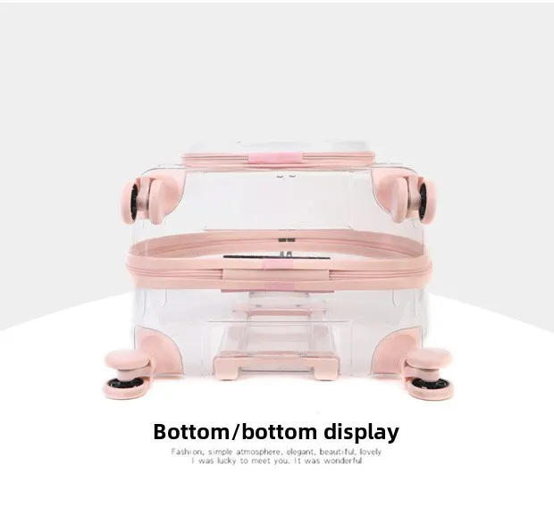 Transparent Pet Travel Carrier Portable Trolley Suitcase for Cats & Small Dogs Durable Pet Transport Case Professional Pet Cart