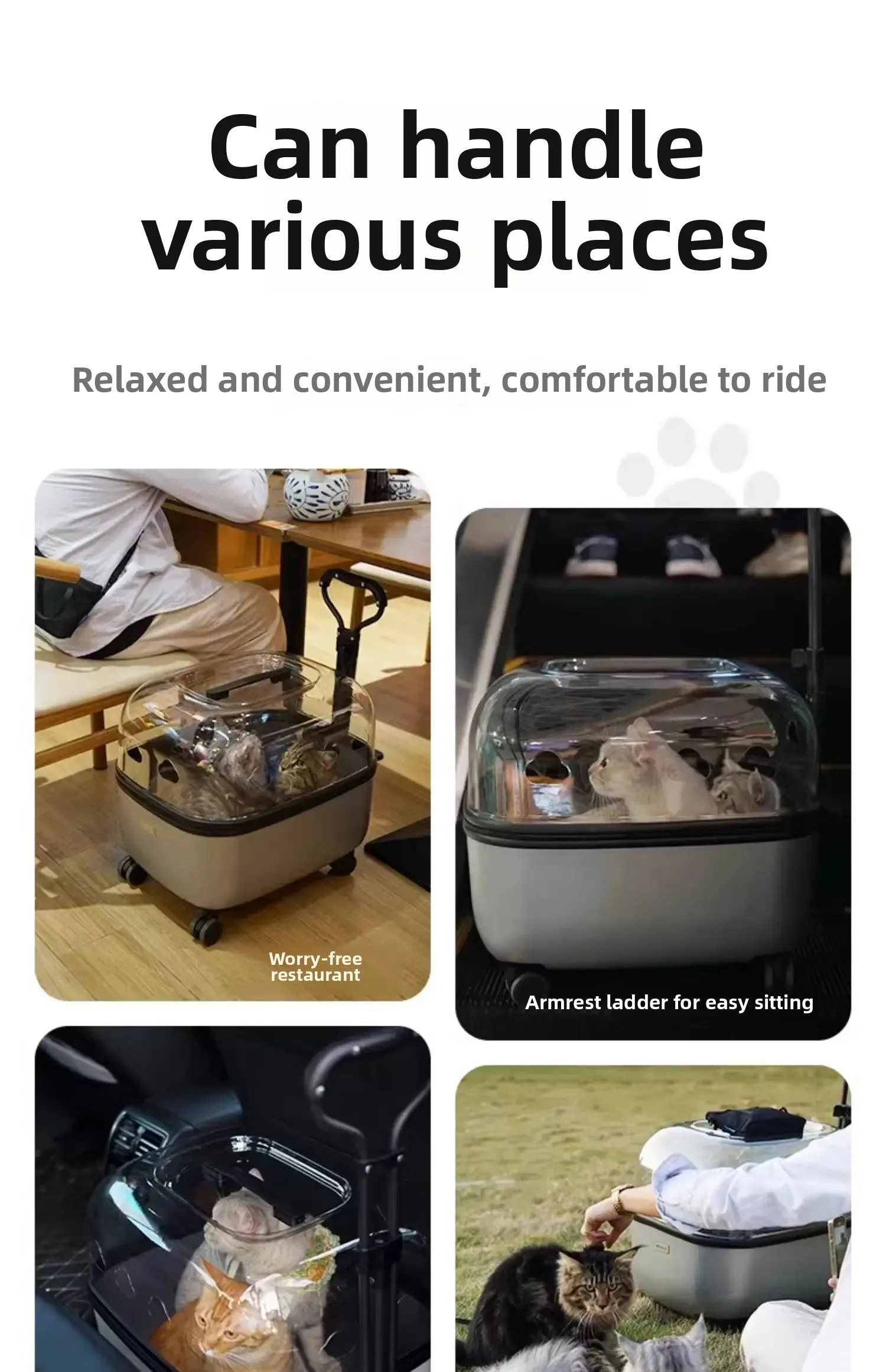 Panoramic Transparent Pet Trolley Box Large Capacity Cat Basket Lightweight Outdoor Transport Case Universal Pulley Pet Stroller
