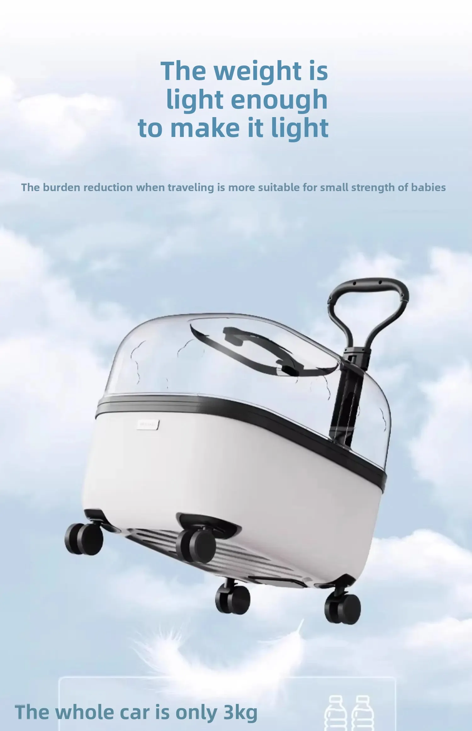 Panoramic Transparent Pet Trolley Box Large Capacity Cat Basket Lightweight Outdoor Transport Case Universal Pulley Pet Stroller