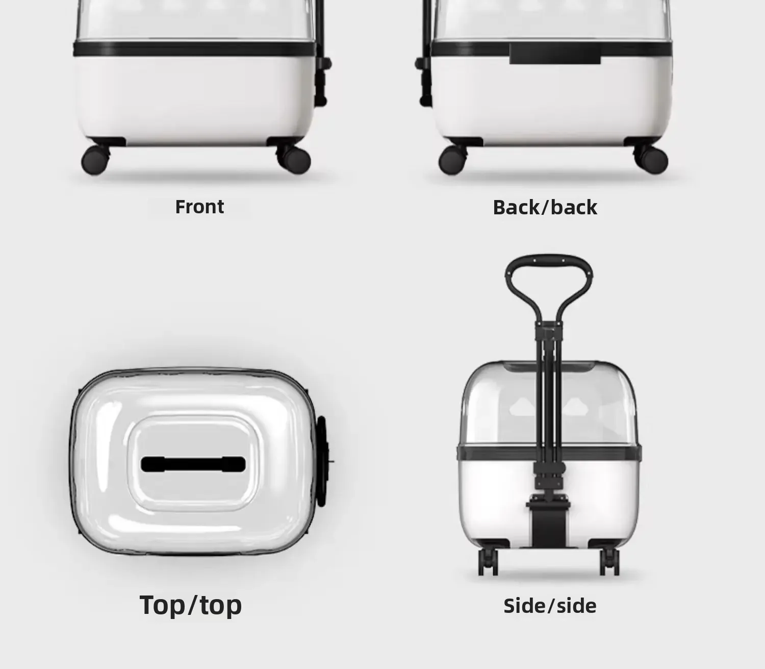 Panoramic Transparent Pet Trolley Box Large Capacity Cat Basket Lightweight Outdoor Transport Case Universal Pulley Pet Stroller