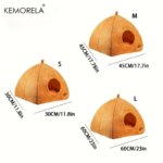 KEMORELA Winter Thickened Indoor Cat Bed 2-in-1 House Tent with Detachable Washable Soft Cushion Pillow Unassembled 2025 Model - Image 6