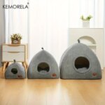 KEMORELA Winter Thickened Indoor Cat Bed 2-in-1 House Tent with Detachable Washable Soft Cushion Pillow Unassembled 2025 Model - Image 2