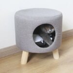 Multifunctional Cat Bed Closed Four Seasons Universal Cat House Stool Solid Wood Small Kennel Cat House - Image 2