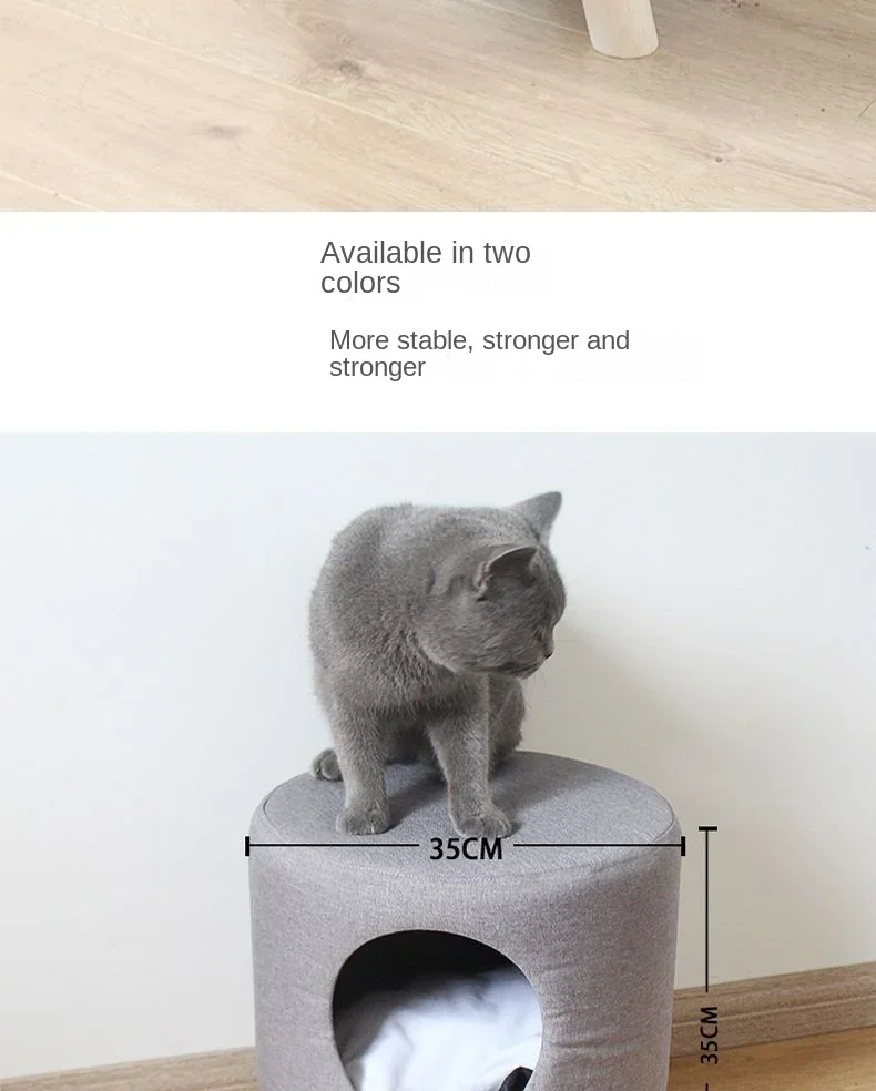 Multifunctional Cat Bed Closed Four Seasons Universal Cat House Stool Solid Wood Small Kennel Cat House Multifunctional Cat Bed Closed Four Seasons Universal Cat House Stool Solid Wood Small Kennel Cat House