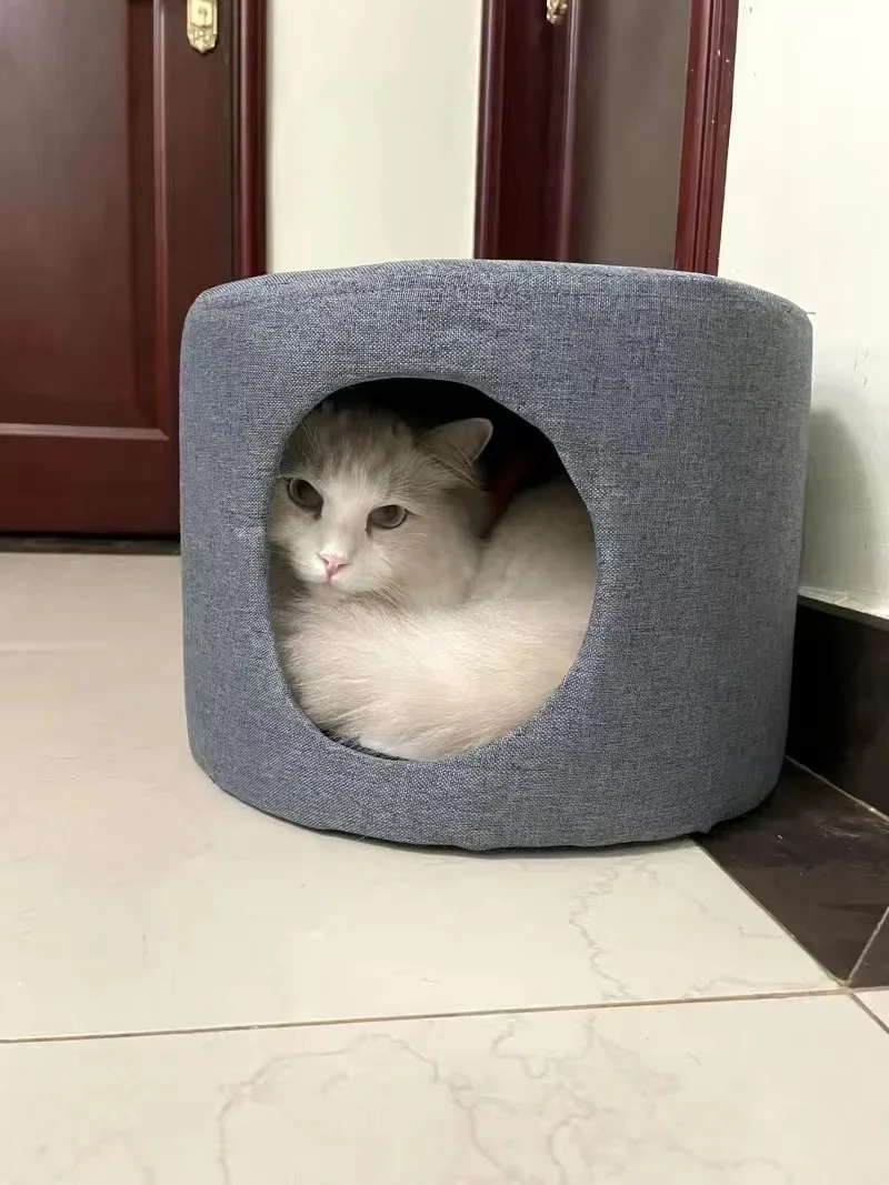 Multifunctional Cat Bed Closed Four Seasons Universal Cat House Stool Solid Wood Small Kennel Cat House Multifunctional Cat Bed Closed Four Seasons Universal Cat House Stool Solid Wood Small Kennel Cat House