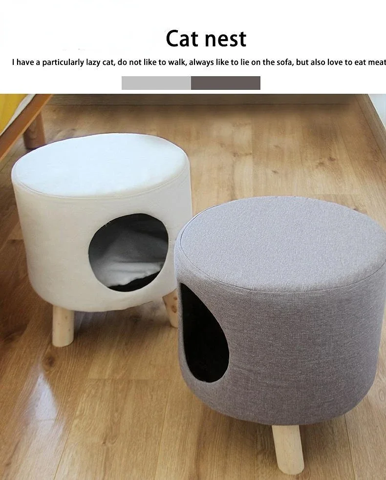 Multifunctional Cat Bed Closed Four Seasons Universal Cat House Stool Solid Wood Small Kennel Cat House Multifunctional Cat Bed Closed Four Seasons Universal Cat House Stool Solid Wood Small Kennel Cat House