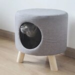 Multifunctional Cat Bed Closed Four Seasons Universal Cat House Stool Solid Wood Small Kennel Cat House - Image 3