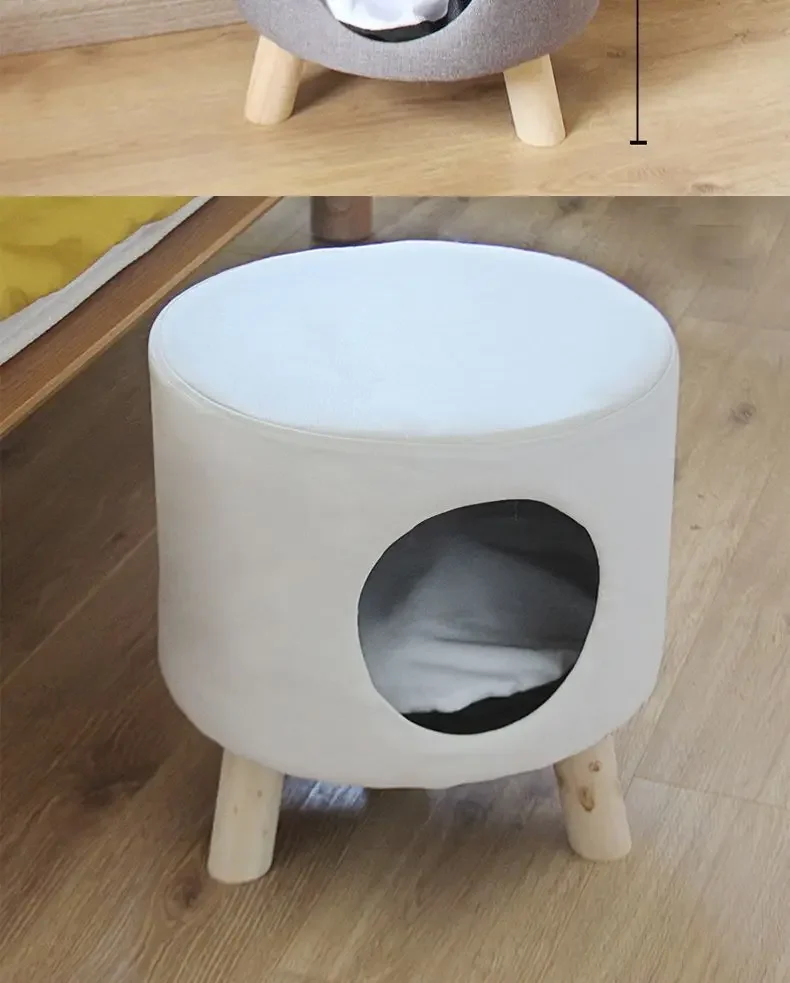 Multifunctional Cat Bed Closed Four Seasons Universal Cat House Stool Solid Wood Small Kennel Cat House Multifunctional Cat Bed Closed Four Seasons Universal Cat House Stool Solid Wood Small Kennel Cat House