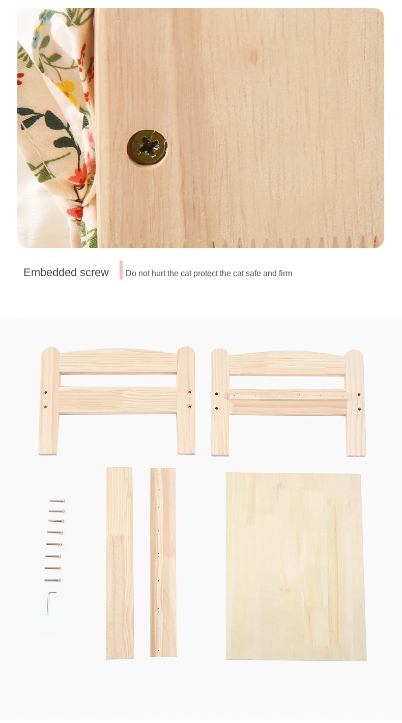 summer and winter four-season universal floor-standing wooden removable and washable princess bed cat bed