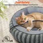 Toove Heated Cat Bed Indoor Heating Donut Pet Bed for Cats and Small Dogs, Ultra Soft Cozy Sleeping Cat Beds, Machine Washable, - Image 3