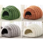 Hot-selling autumn and winter comfortable and warm cat nest caterpillar shape cute semi-enclosed pet nest - Image 3