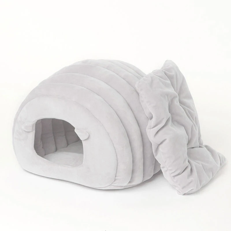 Hot-selling autumn and winter comfortable and warm cat nest caterpillar shape cute semi-enclosed pet nest