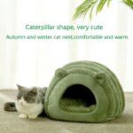 Hot-selling autumn and winter comfortable and warm cat nest caterpillar shape cute semi-enclosed pet nest