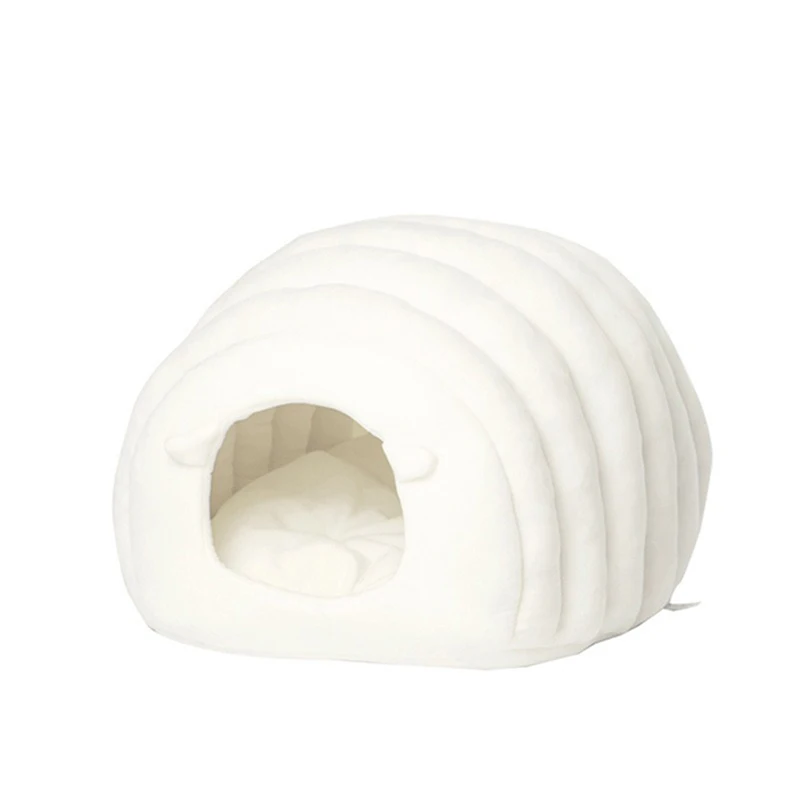 Hot-selling autumn and winter comfortable and warm cat nest caterpillar shape cute semi-enclosed pet nest