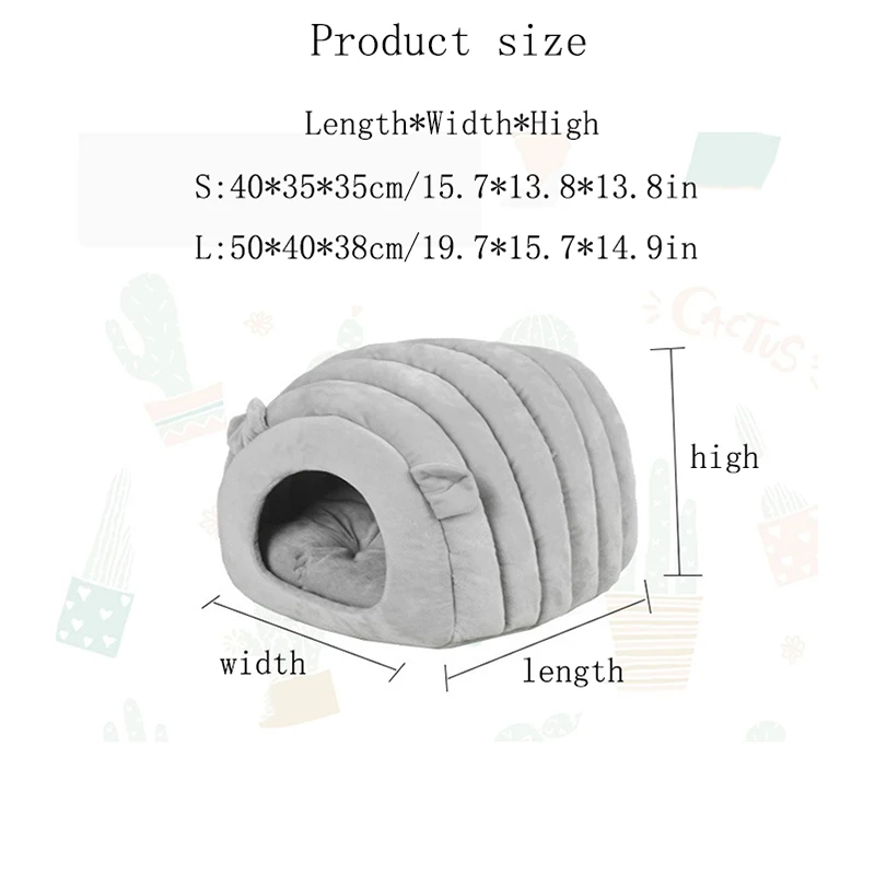 Hot-selling autumn and winter comfortable and warm cat nest caterpillar shape cute semi-enclosed pet nest