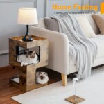 Wood Cat Condo House Bed with Removable Soft Mats Modern Cat Tree Tower with Scratching Pad Cat Scratcher Furniture Kitten Toys - Image 2