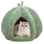 Thickened Halloween Pet Bed Enclosed Cat Nest Warm Cat Bed Pumpkin Shape Pet Sleeping House for Cats Washable Cat Sleeping Bed - Image 2