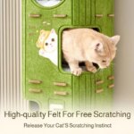 Winter Double Enclosed Cat House Integrated Tree Hole Thickened Felt Cat Litter MultiLayer Scratching Board for Indoor Pet Frame - Image 2