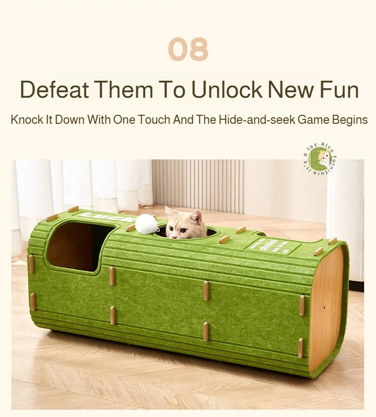 Winter Double Enclosed Cat House Integrated Tree Hole Thickened Felt Cat Litter MultiLayer Scratching Board for Indoor Pet Frame