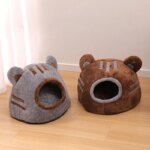 Pet Bed Sleeping House Puppy Nesting Cave Comfort Cat Bed Removable Kennel Bear Head Winter Warm Pet House for Cat and Dogs - Image 5