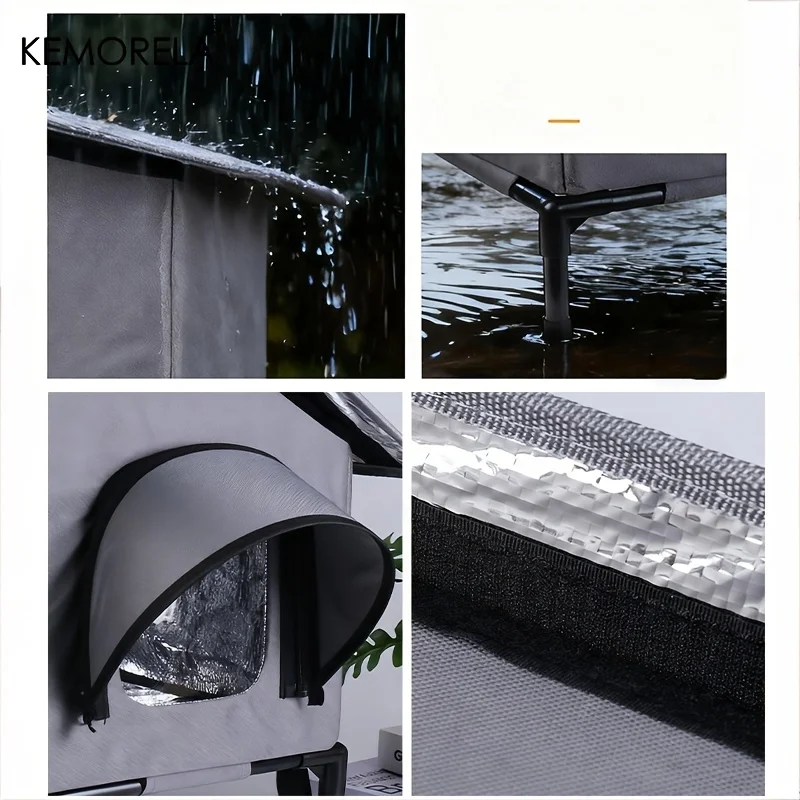 KEMORELA Winter Outdoor Cat House Equipped with an Escape Door - Large Feral Cat Shelter Collapsible Shelter for Small Dogs&Cats KEMORELA Winter Outdoor Cat House Equipped with an Escape Door - Large Feral Cat Shelter Collapsible Shelter for Small Dogs&Cats