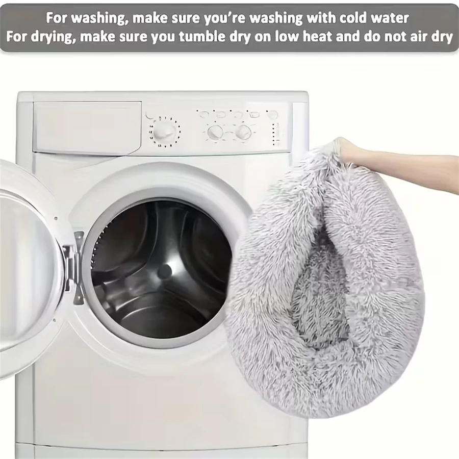 Soft Long Plush Cat House Beds dog Calm Warm Faux Fur Bed Donut Round Comfortable Sleeping Bed Washable for Small Medium Dog Cat Soft Long Plush Cat House Beds dog Calm Warm Faux Fur Bed Donut Round Comfortable Sleeping Bed Washable for Small Medium Dog Cat