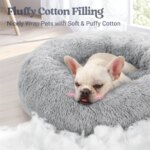 Soft Long Plush Cat House Beds dog Calm Warm Faux Fur Bed Donut Round Comfortable Sleeping Bed Washable for Small Medium Dog Cat - Image 3