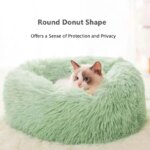 Soft Long Plush Cat House Beds dog Calm Warm Faux Fur Bed Donut Round Comfortable Sleeping Bed Washable for Small Medium Dog Cat - Image 4