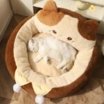 HOOPET Cats Sofa Dogs Bed Round Cat Pad Mattress Winter Warm Deep Sleep Cushion Soft Cat House Dog Nest Pet Accessories