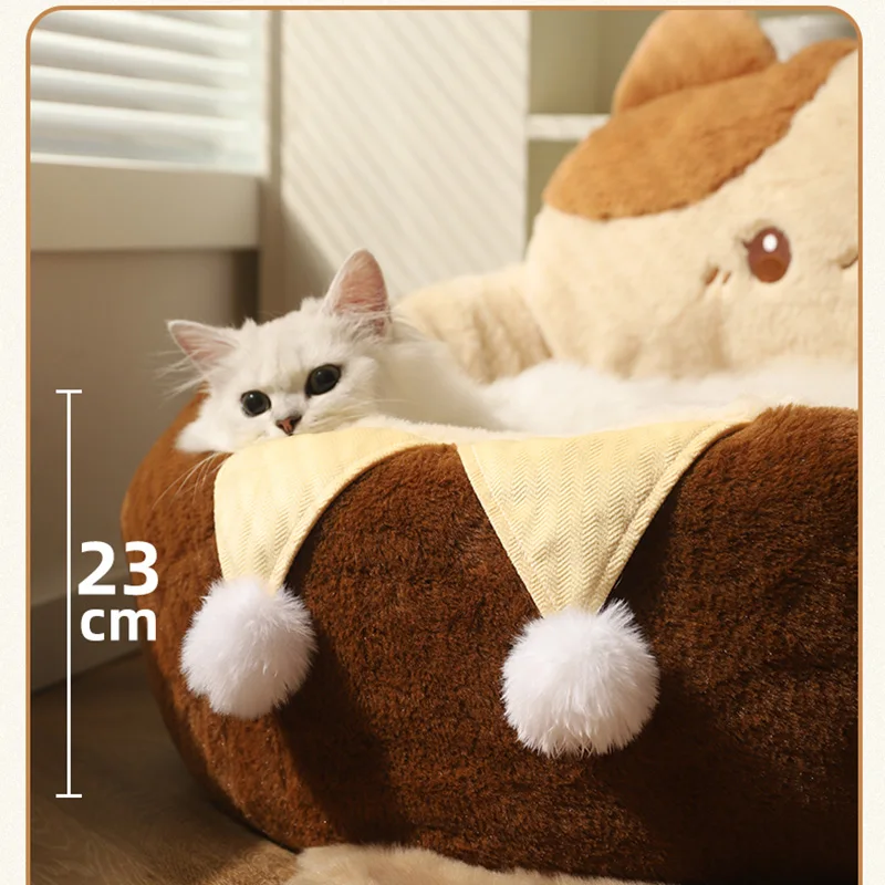 HOOPET Cats Sofa Dogs Bed Round Cat Pad Mattress Winter Warm Deep Sleep Cushion Soft Cat House Dog Nest Pet Accessories HOOPET Cats Sofa Dogs Bed Round Cat Pad Mattress Winter Warm Deep Sleep Cushion Soft Cat House Dog Nest Pet Accessories