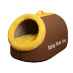 Winter Closed Cat Bed Leather Handheld Pet Bed Small Dog Bed Thickened and Fleece-Lined Warm Cat Sleeping Mat - Image 5